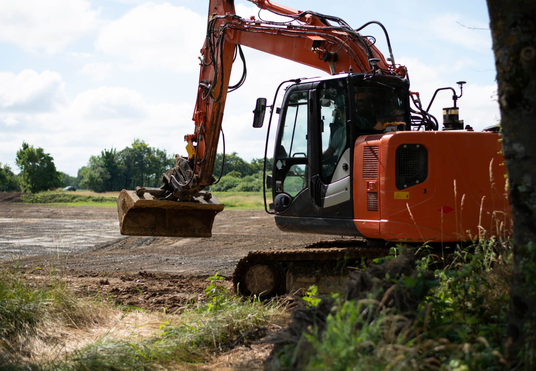 Smart Construction Retrofit machine guidance installed on a hitachi