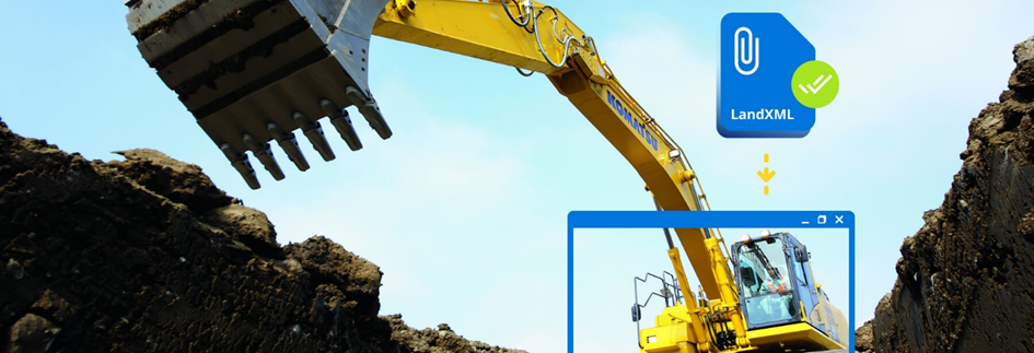 LandXML file is being send to a Komatsu excavator