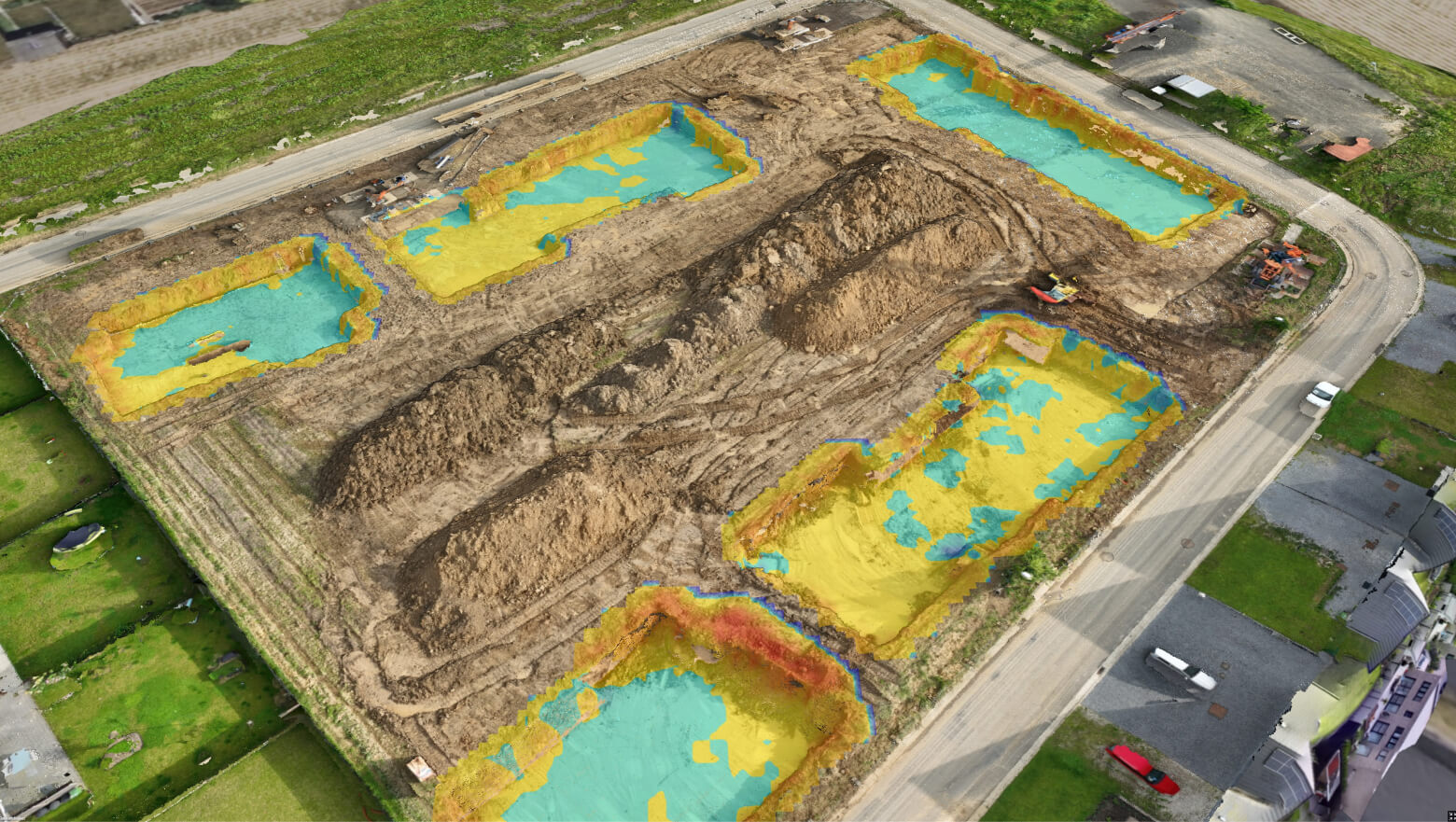 Komatsu Smart Construction Dashboard Point Cloud of Construction Site